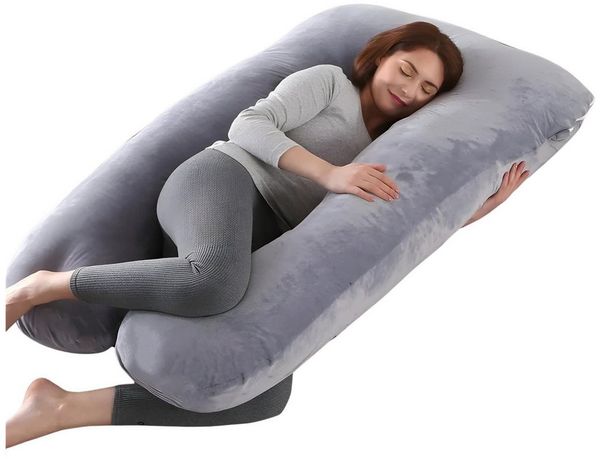 Norvéa Home Stillkissen Schwangerschaftskissen mit abnehmbarenm Bezug, Seitenschläferkissen XL, ergonomisch geformt & multifunktional, abnehmbarer Bezug, waschbar
