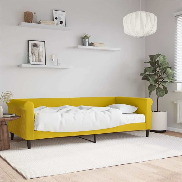vidaXL Tagesbett mit Matratze Gelb 90x200 cm Samt 3197752