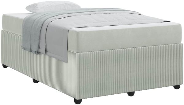 vidaXL Bettrahmen mit Matratze Hellgrau 120 x 200 cm Stoff 3398386 Bild 2