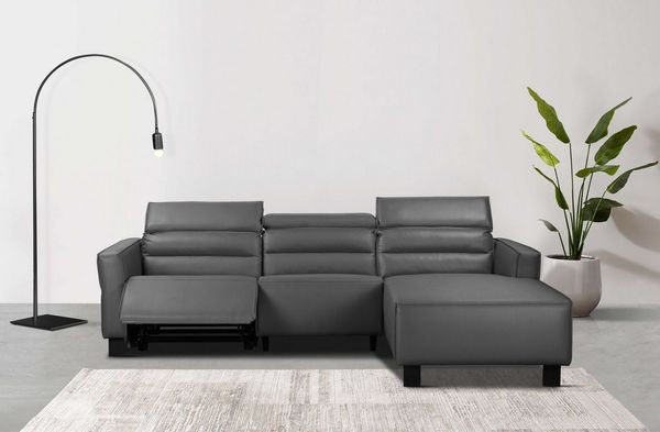 Places of Style Ecksofa Carpari, L-Form, 263 cm, manuelle o. elektrische Relaxfunktion, USB A/C und Kopfteilverstellung