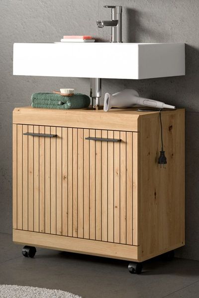 Waschbeckenunterschrank Shawn in Eiche 60 cm