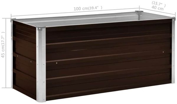 vidaXL Garten-Hochbeet Braun 100 x 40 x 45 cm Verzinkter Stahl 45720 Bild 8