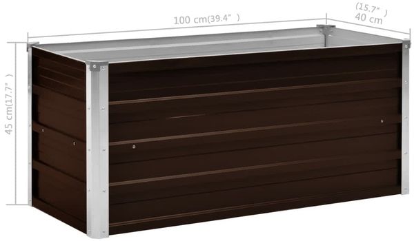 vidaXL Garten-Hochbeet Braun 100 x 40 x 45 cm Verzinkter Stahl 45720 Bild 7