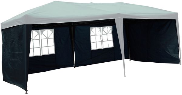 2er Set Seitenteile für Pavillon 3x3m Fenster Seitenwand Faltpavillon Partyzelt Grün