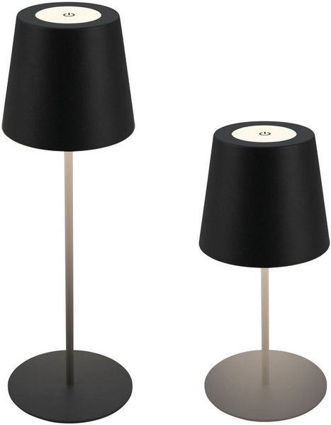 B.K.Licht Außen-Tischleuchte BK_TL1595 Akku LED Tischlampe, 3-Stufen Touchdimmer, mit USB, Dimmfunktion, LED fest integriert, Extra-Warmweiß, 2.700 K, 200 Lm, 2,5W, IP44, 12h Leuchtdauer, 36x10,5 cm, Schwarz
