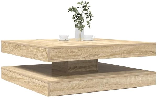vidaXL Couchtisch 360-Grad Drehbar Sonoma-Eiche 90x90x34,5 cm 3321353