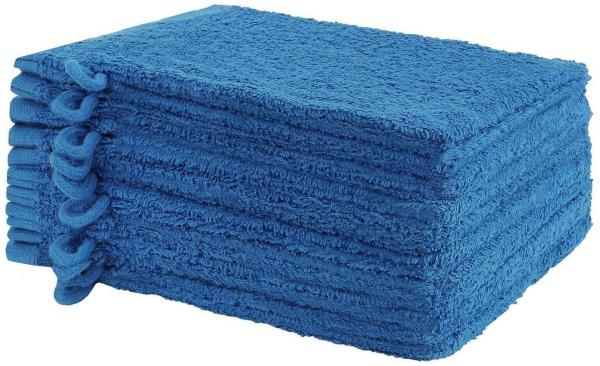 NatureMark Waschhandschuh Waschhandschuhe 500 gsm (10er-Set), 100% Baumwolle (10-St), Premium Frottier Waschhandschuhe, 15x21cm, Royal blau