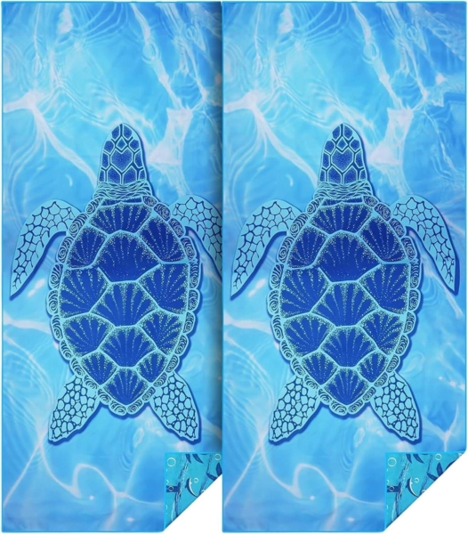 Flintronic 2 Pack Microfiber Beach Towel 180x80cm Sand Free Travel Swim Pool