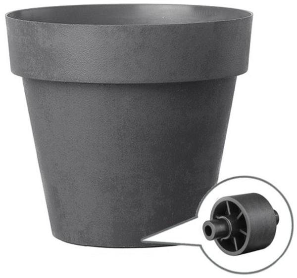 Deroma Pflanztopf Like Kunststoff Anthrazit mit Rollen Ø 79 x 70 cm