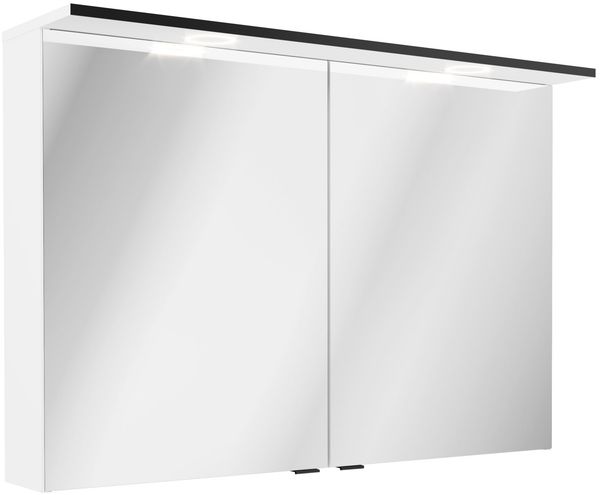 FACKELMANN FLAIR LED Spiegelschrank 100 cm breit, Weiß/Anthrazit