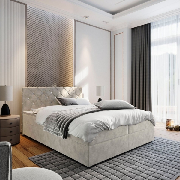 Masseno Boxbett RIVA 160x200 cm mit Bonell Matratze und Topper