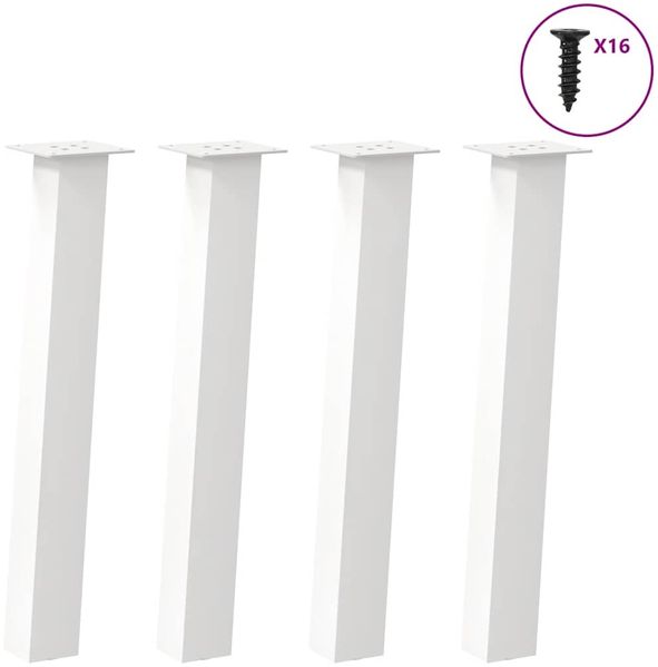 vidaXL Konsolentischbeine 4 Stk. Weiß 72 cm Stahl 4012505