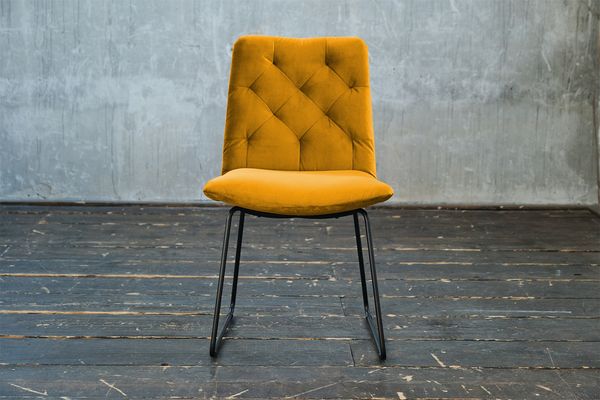 KAWOLA Stuhl NEW CHARME Esszimmerstuhl Velvet curry 87 x 66 x 52 cm