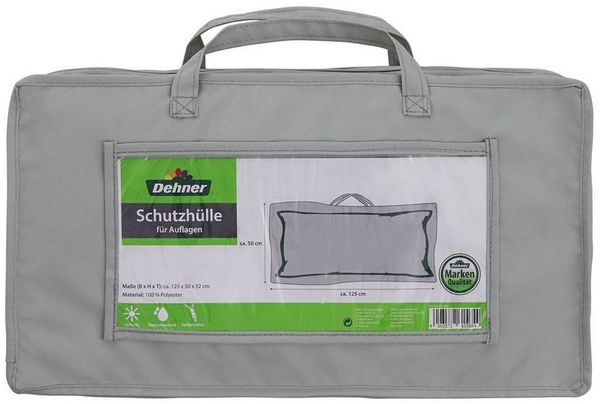 Dehner Gartenmöbel-Schutzhülle für Auflagen/Kissen, 125 x 50 x 32 cm, Polyester, Diese Hülle schützt Ihre Auflagen und Kissen vor Regen und Schmutz
