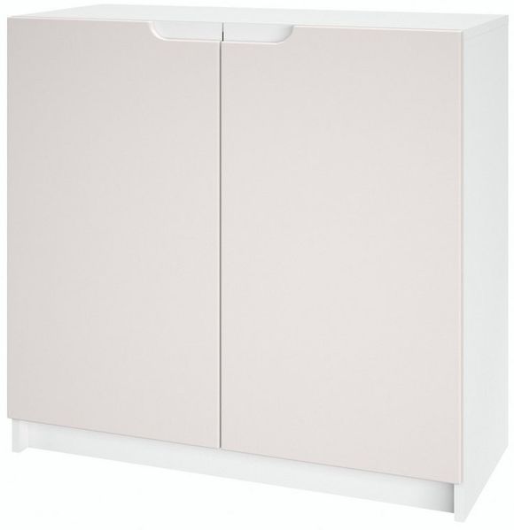 Vladon Kommode Logan (Kommode, mit 2 Türen), Weiß matt/Cashmere (82 x 78 x 37 cm)