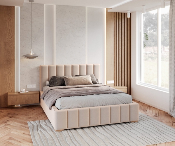 FDM Polsterbett Stauraumbett Bettgestell 90x200, 120x200, 140x200, 160x200, 180x200cm (MADE IN EU - mit hochwertigem Velours Bezug, Bettrahmen, Bett, Optional mit Matratze bestellbar, mit großen gepolsterten Kopfteil, mit Bettkasten zum aufklappen), Me... Bild 3