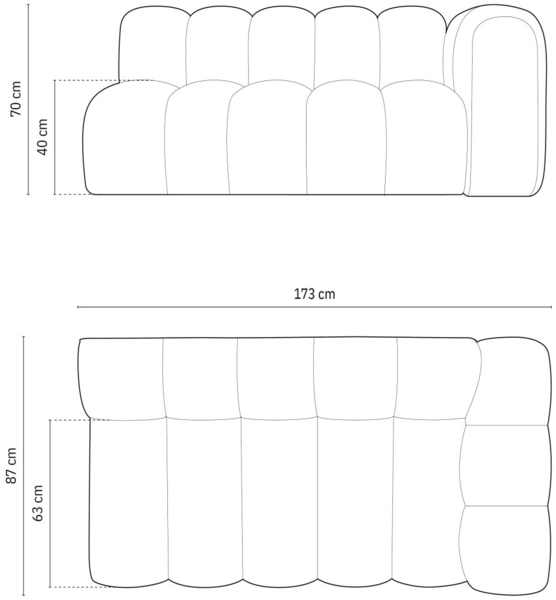 Micadoni Modulares Sofa Lupine 3-Sitzer Rechts Chenille Haga Terrakotta Bild 6