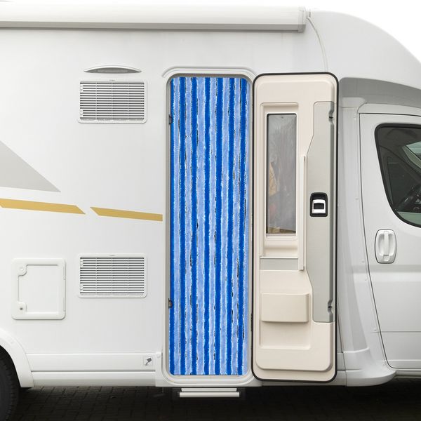 Moritz Flauschvorhang aus Chenille 56 x 185 cm sky-ocean-blue Türvorhang als Fliegenschutz Insektenschutz für Camping Wohnwagen