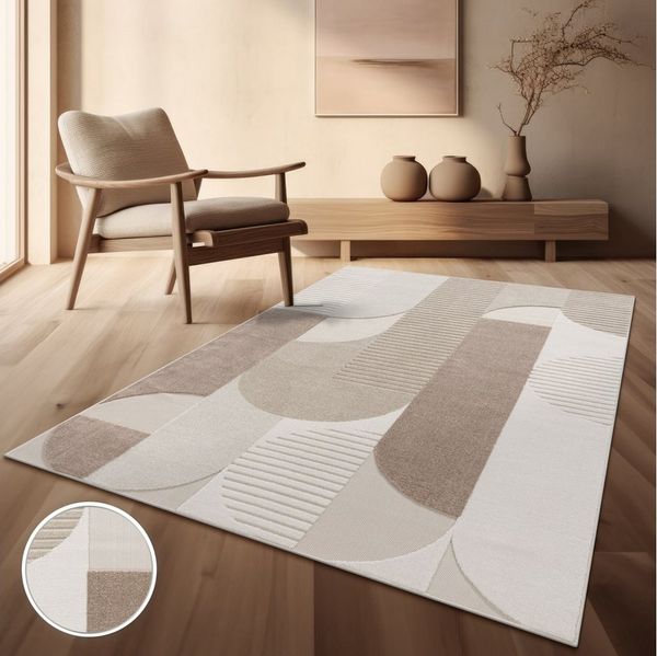 TT Home Teppich Diele, Esszimmer, Flur, Küche, Wohnzimmer, Außenbereich, Rechteckig, Höhe: 10 mm, In-& Outdoorteppich Wetterfest Küche Schlafzimmer Skandi Ethno Design