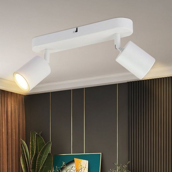 Nettlife LED Deckenstrahler 2/3/4 Flammig GU10 Weiß Deckenspot Wohnzimmer Metall, Schwenkbar 330°, LED wechselbar, Flur Treppenhaus Schlafzimmer Wohnzimmer Restaurant