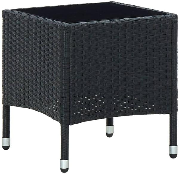 vidaXL Gartentisch Schwarz 40x40x45 cm Poly Rattan 45901