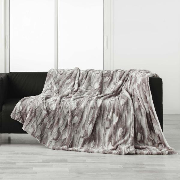 XXL Kuscheldecke Felloptik 180x220 Tagesdecke Kunstfell Decke Felldecke Imitat