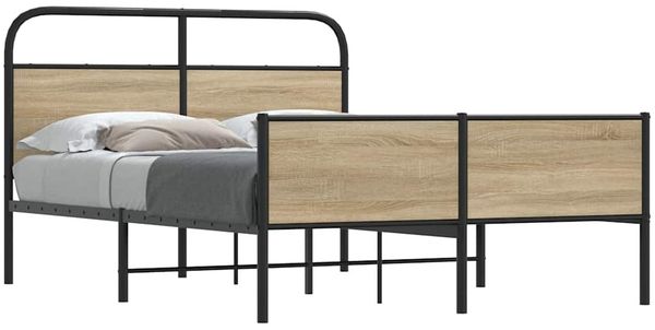vidaXL Bettgestell ohne Matratze 140x200 cm Sonoma-Eiche Holzwerkstoff 4100393