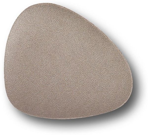 Basera® Glasuntersetzer 6er-Glasuntersetzer-Set Kunstleder gebogen, 6-tlg, metallic taupe, 12 x 10 cm