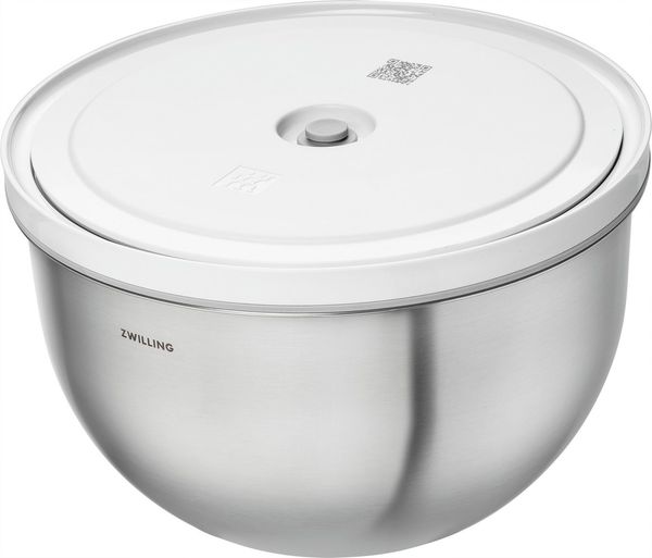 Zwilling Aufbewahrungsschüssel Fresh & Save BOWLS, Edelstahl, (2-tlg, Schüssel inkl. Deckel), Vakuumschüssel L / 24 cm, Edelstahl