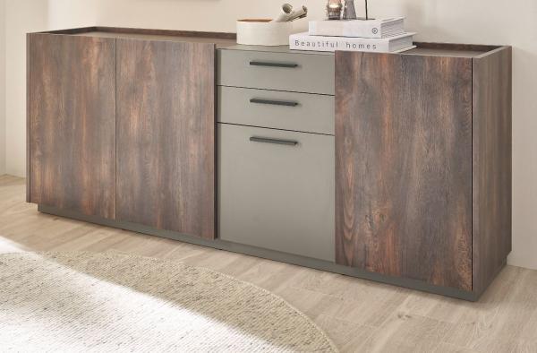 Sideboard Piano in Eiche und grau 200 cm