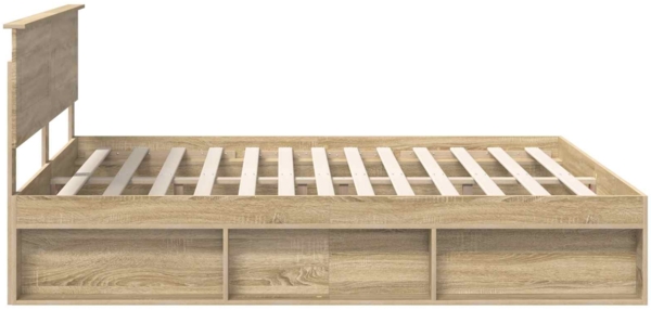 vidaXL Bettrahmen mit Kopfteil Sonoma 180x200 cm Holzwerkstoff 3407843 Bild 7