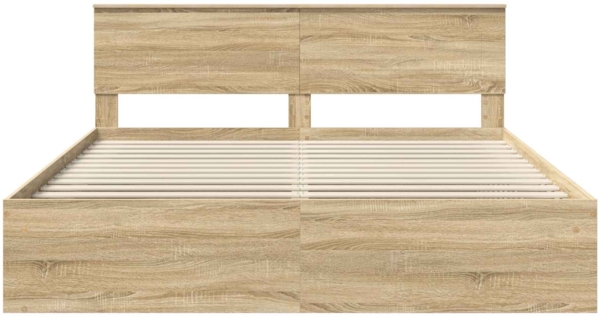 vidaXL Bettrahmen mit Kopfteil Sonoma 180x200 cm Holzwerkstoff 3407843 Bild 6