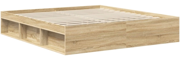 vidaXL Bettrahmen mit Kopfteil Sonoma 180x200 cm Holzwerkstoff 3407843 Bild 4