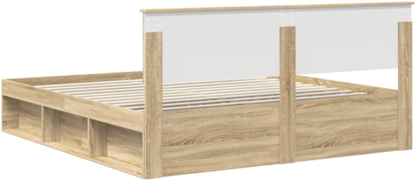 vidaXL Bettrahmen mit Kopfteil Sonoma 180x200 cm Holzwerkstoff 3407843 Bild 8