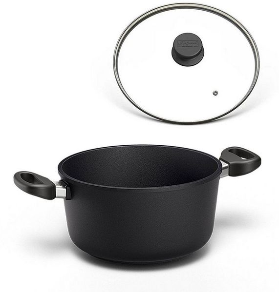 Hoffmann Germany Kochtopf STONIQ PFAS-frei Antihaft Ø 20 cm mit Glasdeckel – Made in Germany, Aluguss (Set, 2-tlg, 1x Kochtopf Ø 20 cm + 1x Glasdeckel), Aluguss, Schmortopf, backofenfest bis 300°C, Induktion