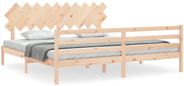 vidaXL Massivholzbett mit Kopfteil 200x200 cm 3195306