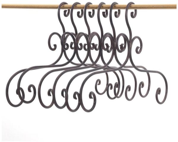 DESIGN DELIGHTS Garderobenständer KLEIDERBÜGEL 6 ER SET "AMELIE", Metall, braun, 41cm, Kleiderhaken