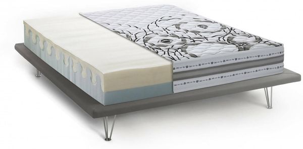 Dmora Doppelmatratze Wien, Memory-Schaum- und Waterfoam-Matratze, 100 % Made in Italy, milbenhemmend und hypoallergen, 120 x 190 x 22 cm