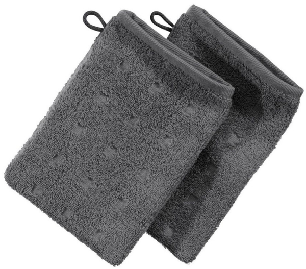 Möve Waschhandschuh Waschhandschuh 2er-Pack "Quadretti", Frottier (2-St), Walk-Frottier Uni Bild 3