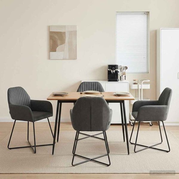 vidaXL Esszimmerstühle 4 pcs Samt (V) Dunkelgrau 55 x 50 x 84 cm 3428374