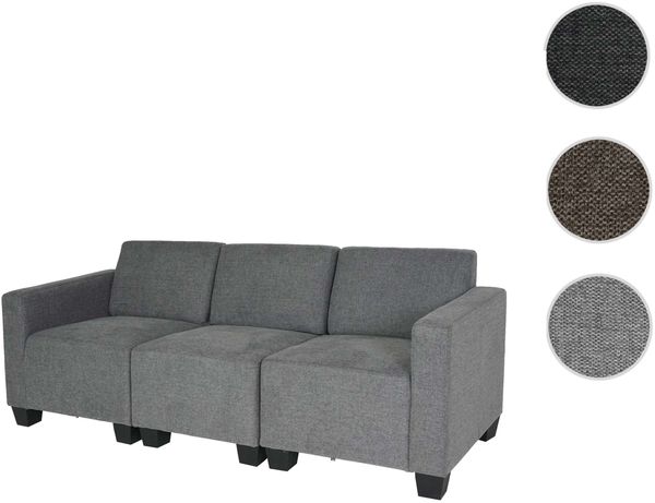 Modular 3-Sitzer Sofa Couch Lyon, Stoff/Textil ~ grau Bild 9