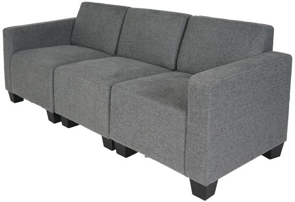 Modular 3-Sitzer Sofa Couch Lyon, Stoff/Textil ~ grau Bild 5
