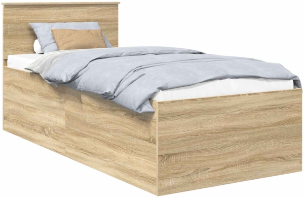 vidaXL Bettrahmen mit Kopfteil Sonoma-Eiche 90x190 cm Holzwerkstoff 3408615