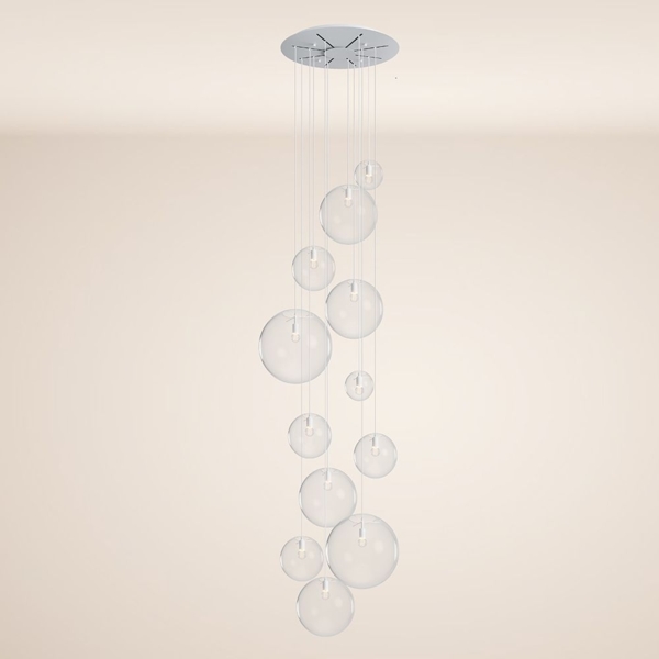 s.luce Orb Galerieleuchte 12-flammig Modular Klar, Weiß