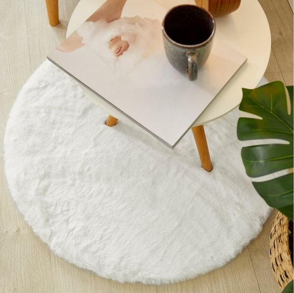 OTTO home Hochflor-Teppich Lugano, rund, Höhe: 30 mm, Kunstfell, Uni Farben, sehr weich & kuschelig