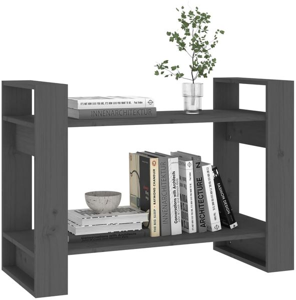 vidaXL Bücherregal/Raumteiler Grau 80x35x56,5 cm Massivholz Kiefer 813896 Bild 4