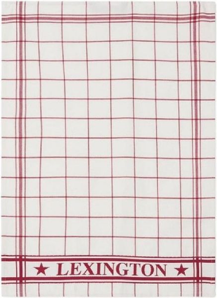 Lexington Geschirrtuch LEXINGTON Geschirrtuch karriert Weiß Rot (50x70)
