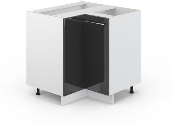 Eckunterschrank Fame-Line Anthrazit Hochglanz 80.5 cm ohne Arbeitsplatte Vicco