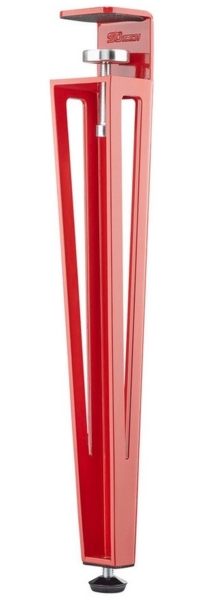 SO-TECH® Tischbein ColorLine in F-Form konisch zulaufend von 70 auf 40 mm, mit Klemmschraube (ohne Bohren) - rot - Höhe 464 mm - 1x