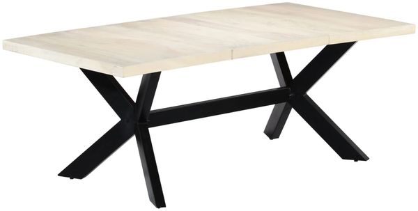 vidaXL Esstisch Weiß 200×100×75 cm Massivholz Mango 247428